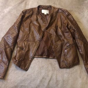 Brown leather jacket